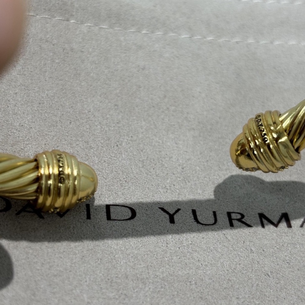 David Yurman Twisted Gold Bracelet with Silver Accents 7mm - Picture 3 of 6